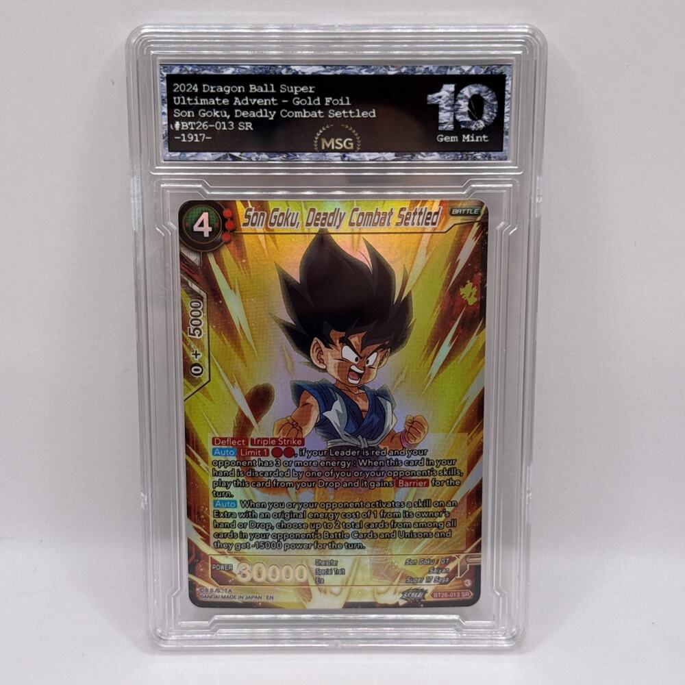 Dragon Ball Super Son Goku Deadly Combat Settled BT26-013 SR Graded 10 Gold Foil
